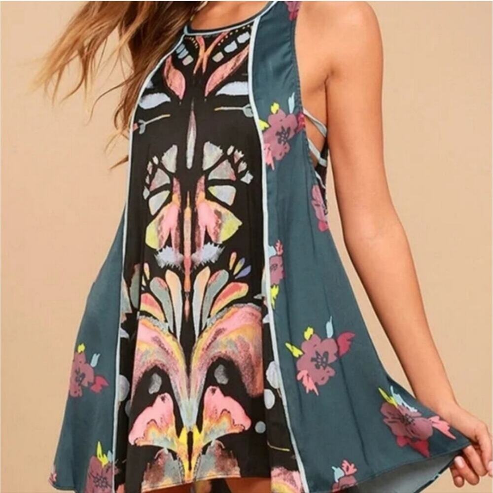 NWT Free People $88 XS Multicolor Mini Tunic Dress